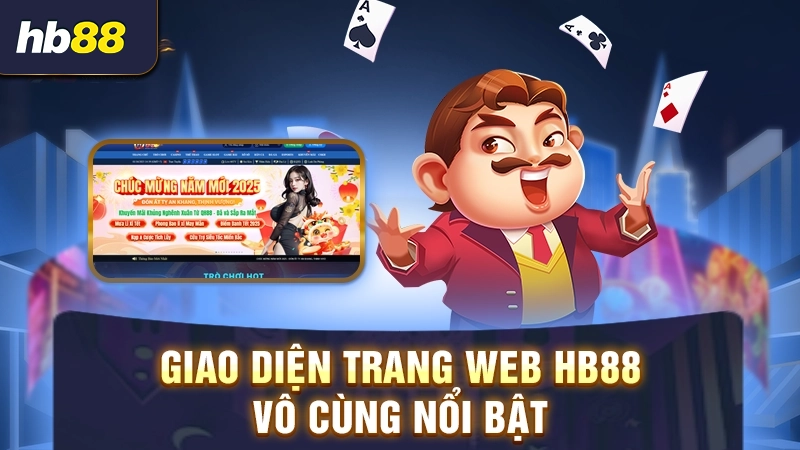 Giao diện trang chủ HB88 nổi bật